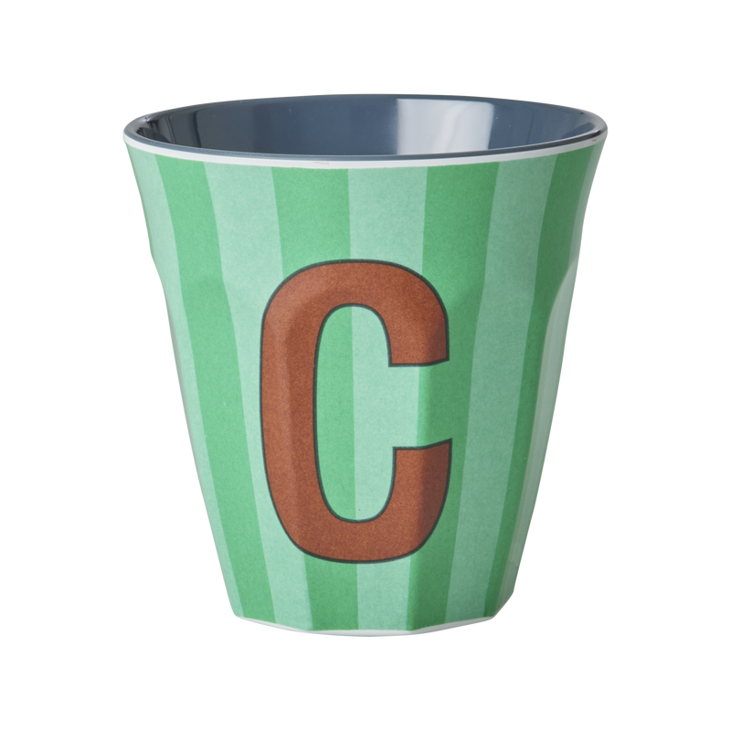 Medium Cup - Green - C - Stripes