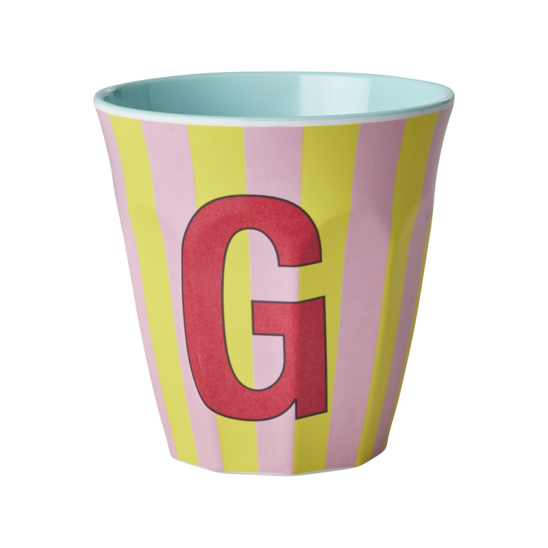 Medium Cup - Pink - G - Stripes