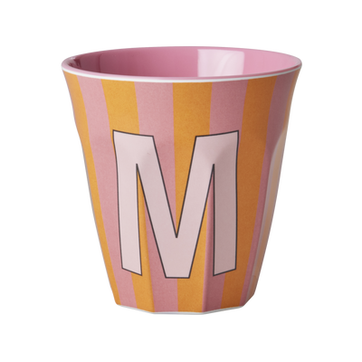 Mittelgroße Becher - Orange - M- Stripes