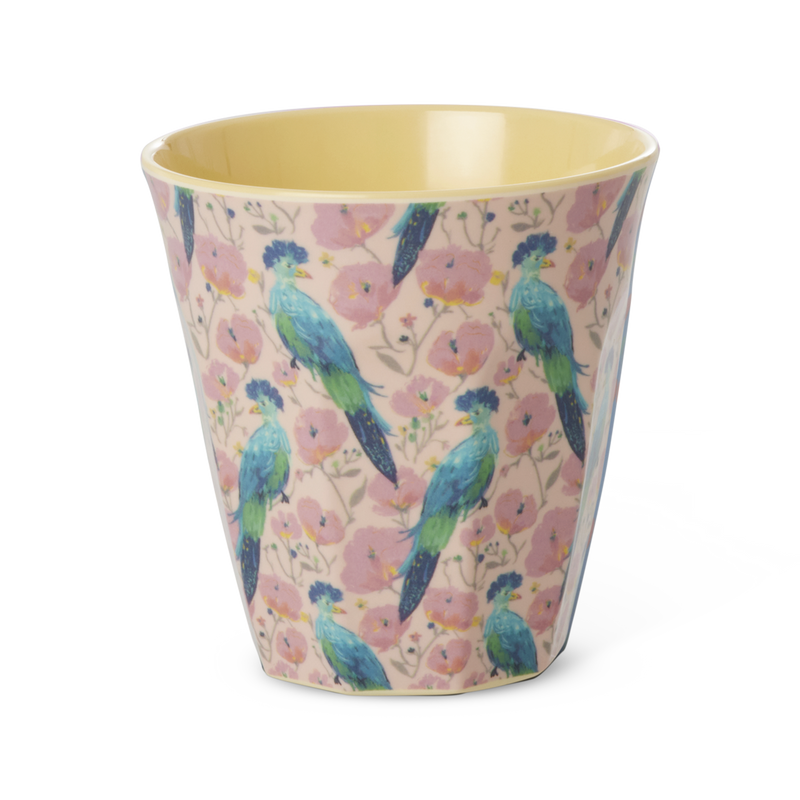 Media Tazza - Rosa tenue - Exotic Bird Print