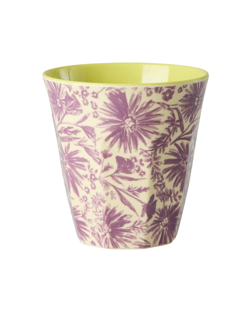 Medium Cup - Purple - Flower Press Print