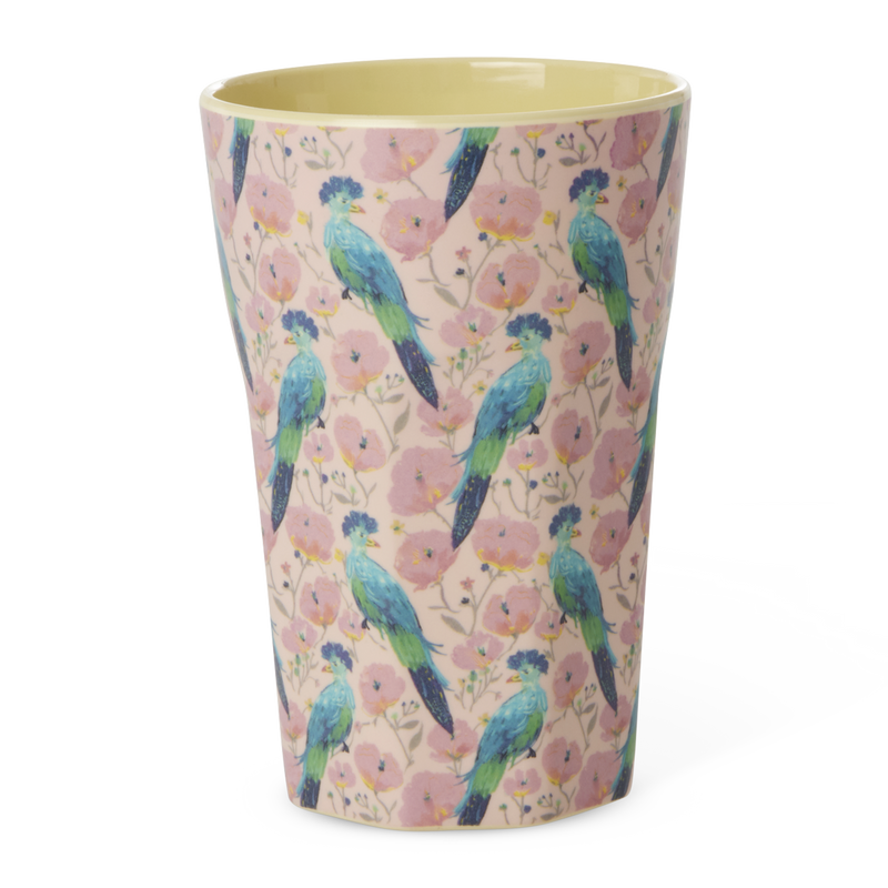 Tazza Alta - Rosa tenue - Exotic Bird Print