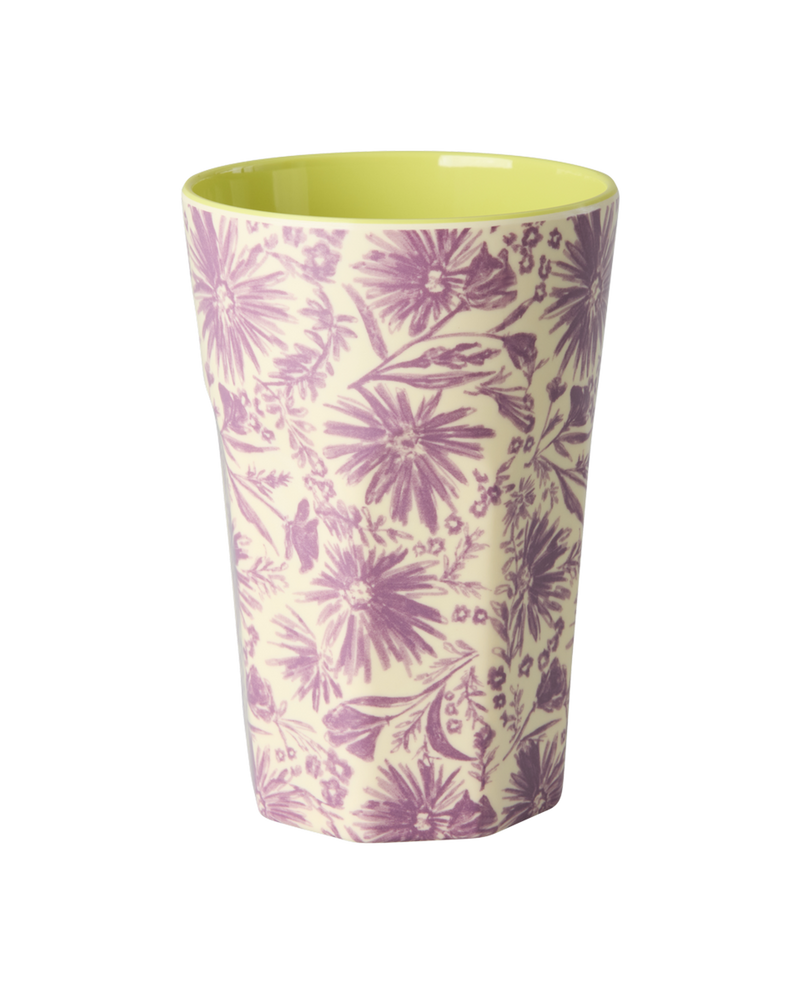 Tall Cup - Purple - Flower Press Print