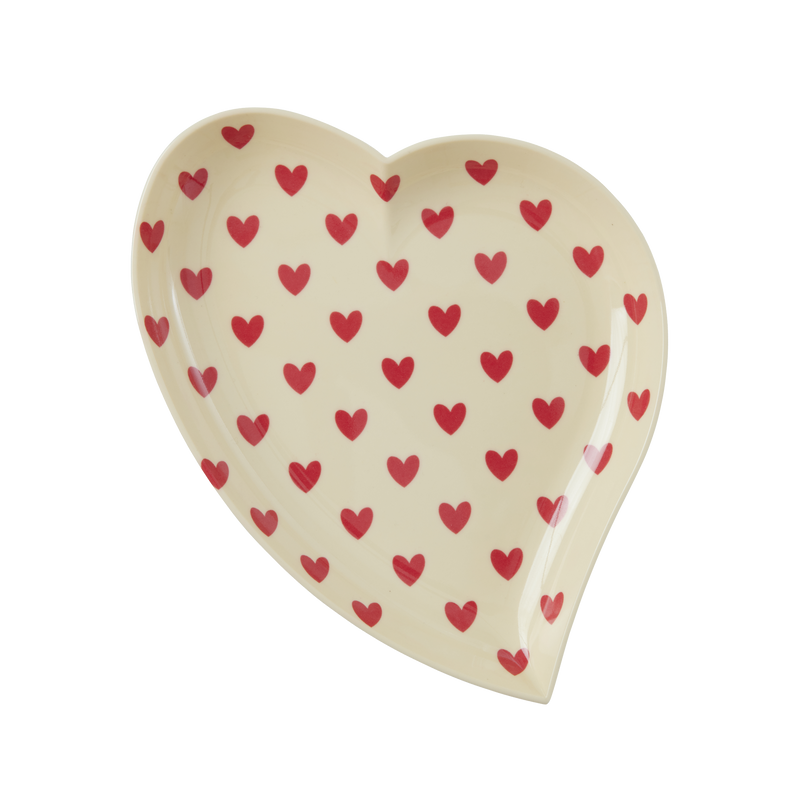 Cuore Piatto - Crema - Darling Hearts Print