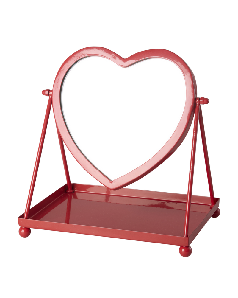 Heart Metal Mirror - Red