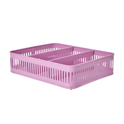 Stor Rektangulær Metal Bakke - Pink