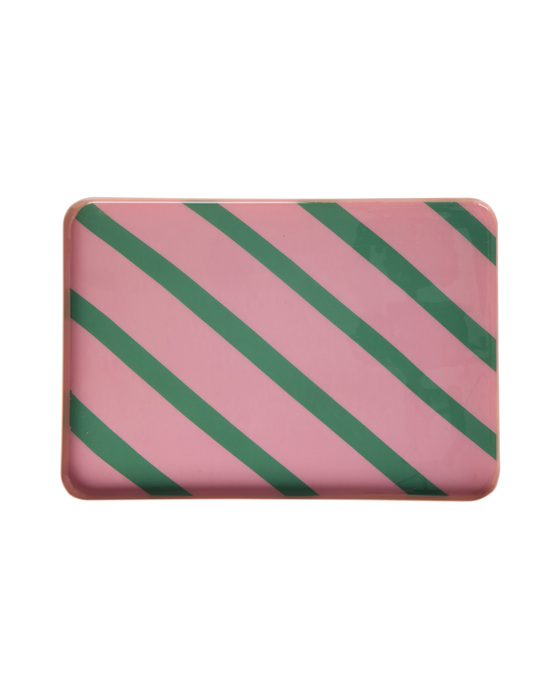 Large Rectangular Metal Tray - Pink