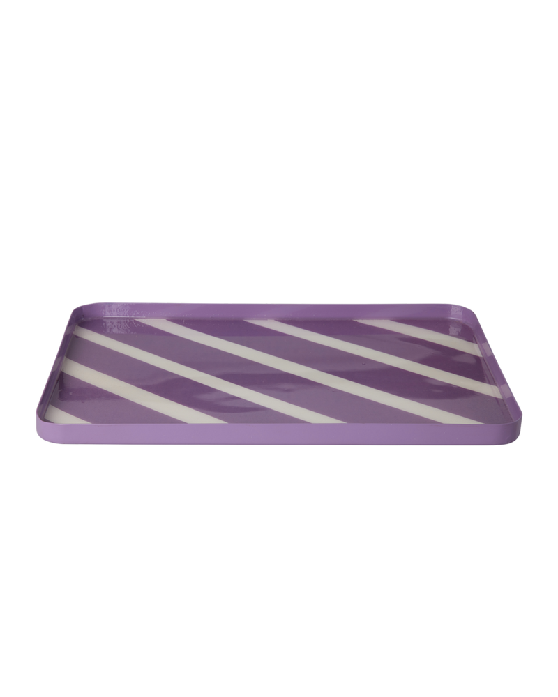 Large Rectangular Metal Tray - Purple