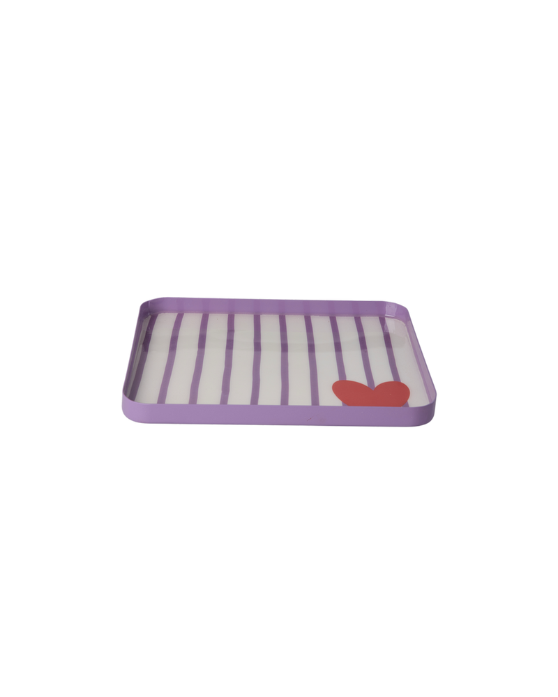 Small Rectangular Metal Tray - Purple
