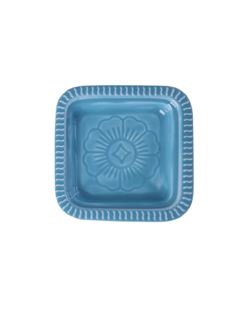 Extra Small Square Metal Tray - Blue