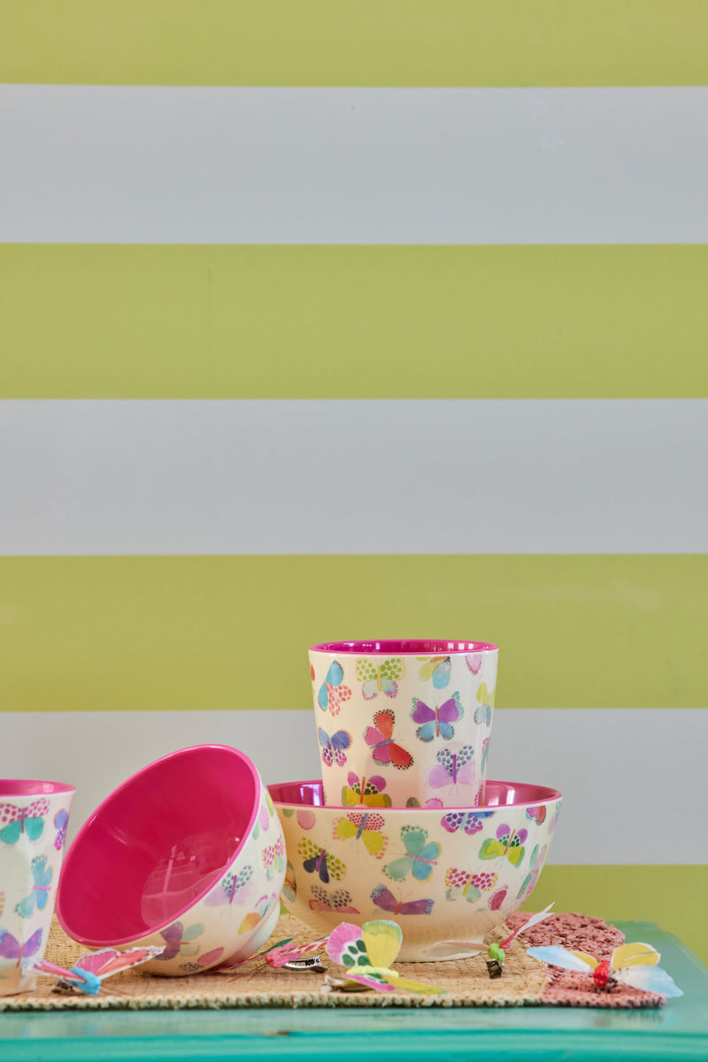 Small Bowl - Pink - Butterfly Print Environment