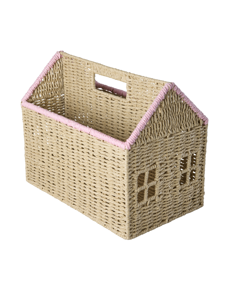 House Paper Book Storage - Pink