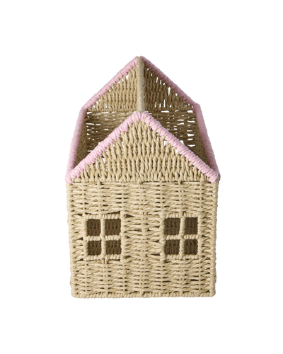 House Paper Book Storage - Pink