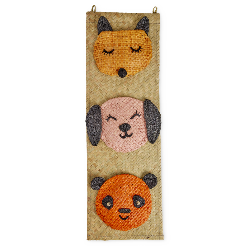 Raffia Wanddekoration - Pink