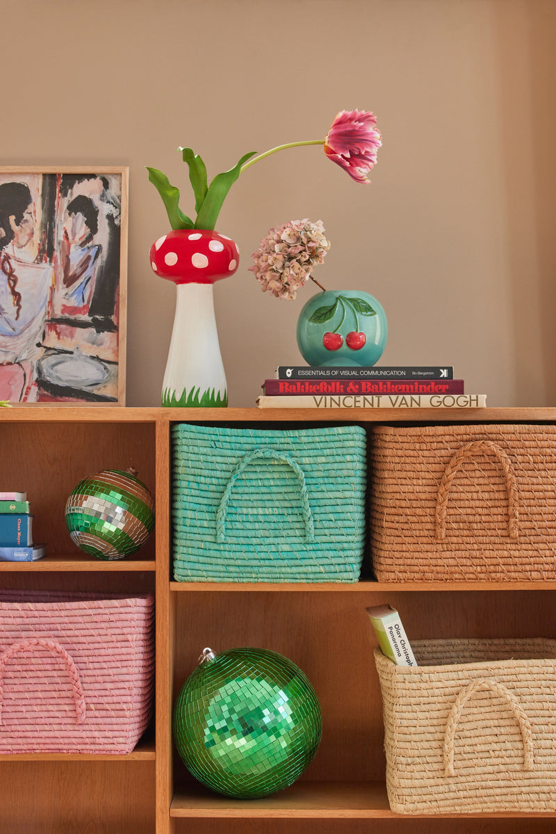 Square Raffia Storage Basket - Mint Environment