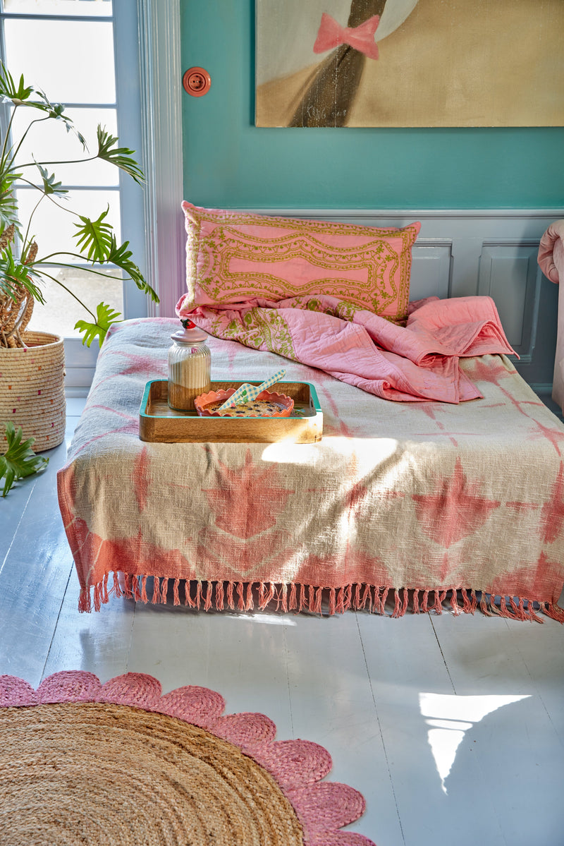 Algodón Manta Decorativa - Rosa suave - Tie-dye Environment