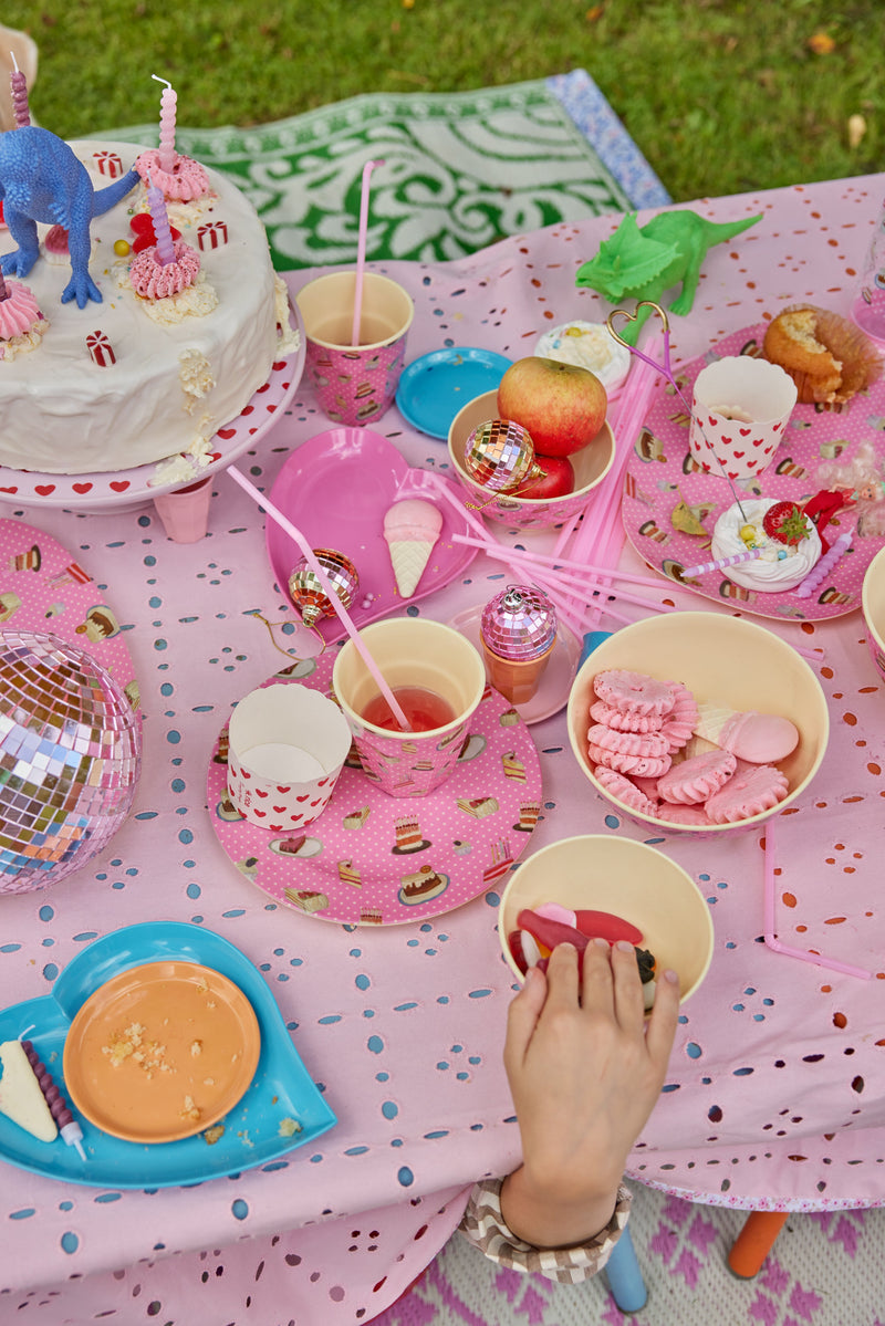 Round Lunch Plate - Pink - Sweet Cake Print Environment