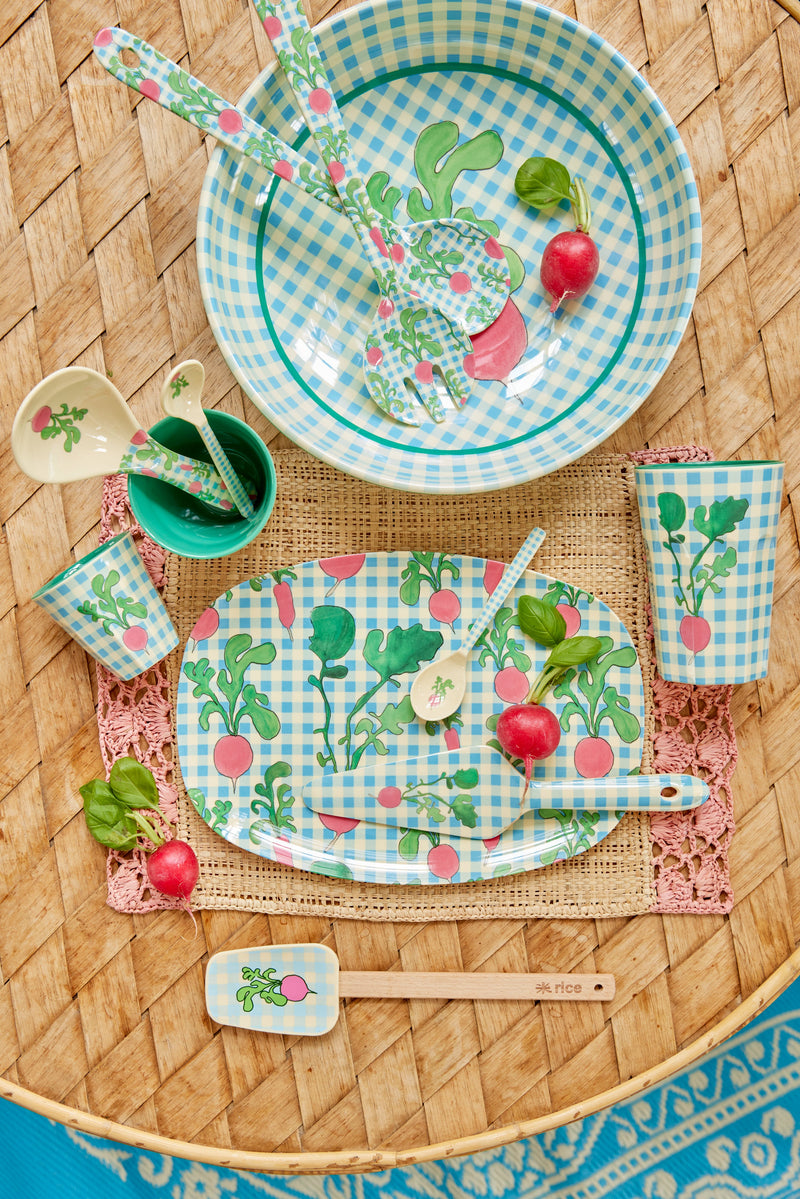 Salad Set - Blue - Ravishing Radish Print - Set of 2 Environment