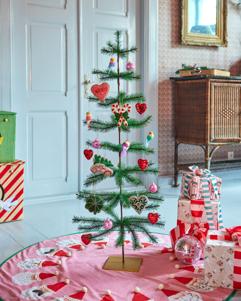 Heart Velvet Christmas Ornament - Pink Environment