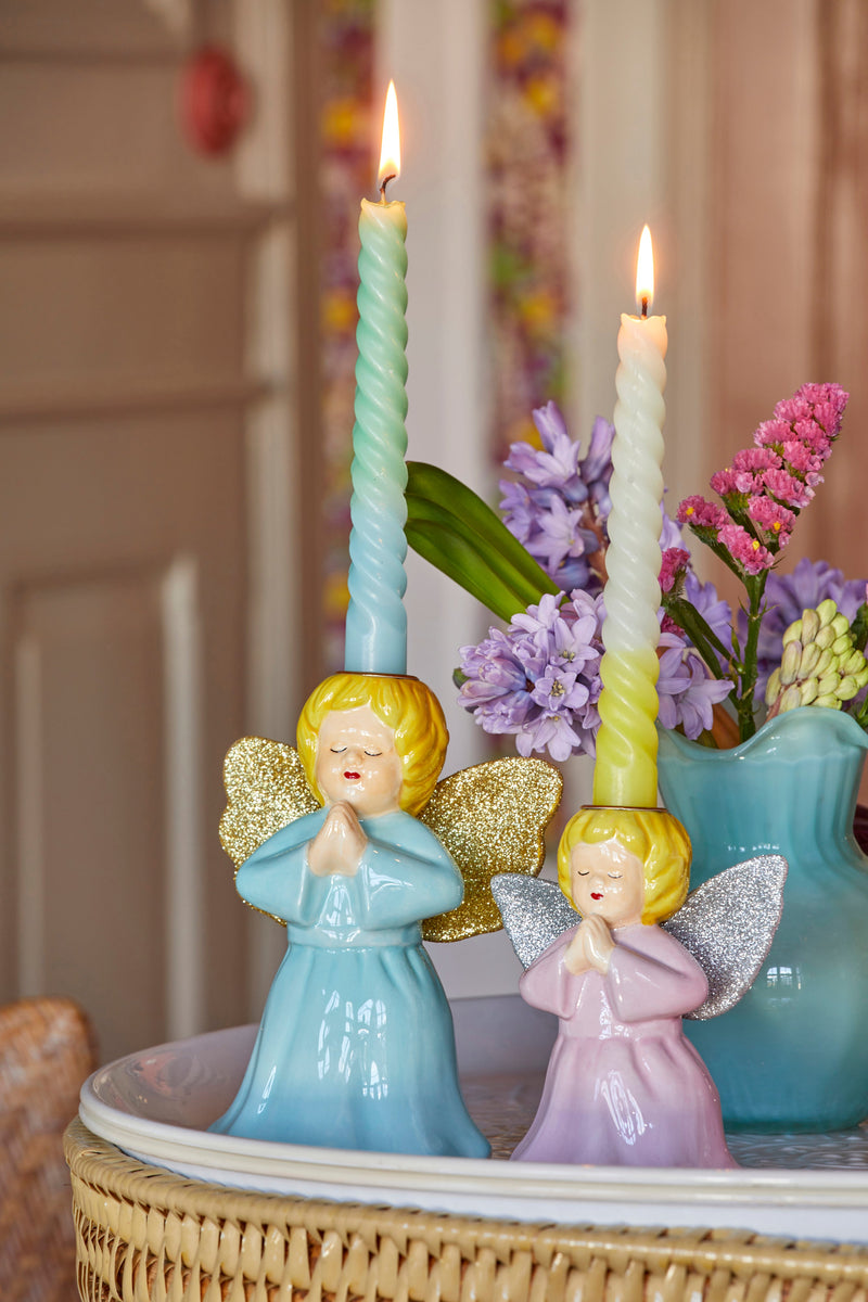 Small Angel Ceramic Candle Holder - Pink Environment