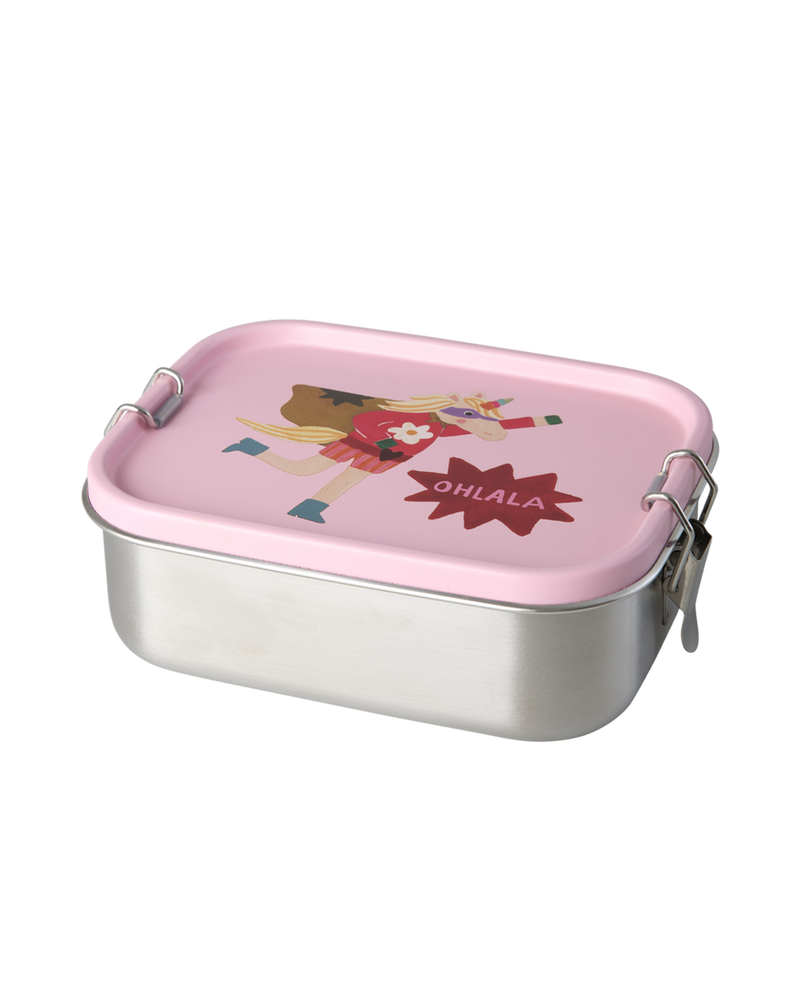 Small Stainless Steel Lunch box - Pink - Hero Print
