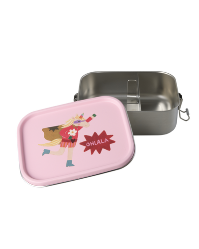 Small Stainless Steel Lunch box - Pink - Hero Print