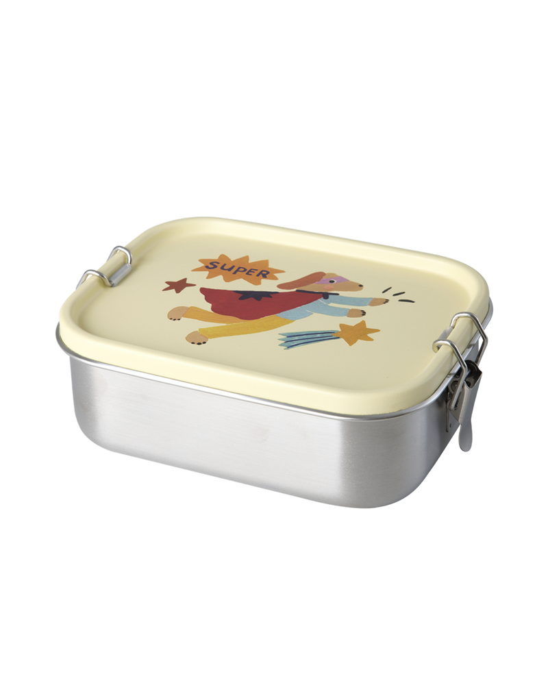 Small Stainless Steel Lunch box - Cream - Hero Print