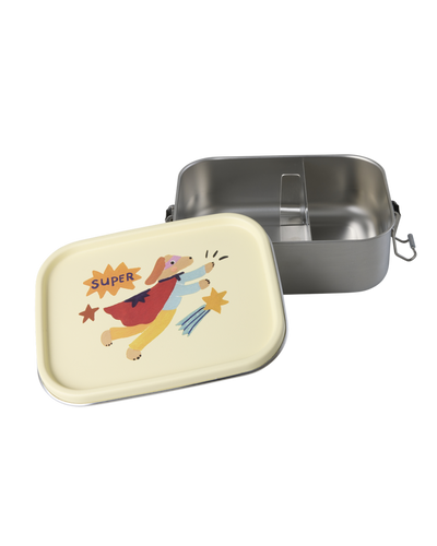 Small Stainless Steel Lunch box - Cream - Hero Print