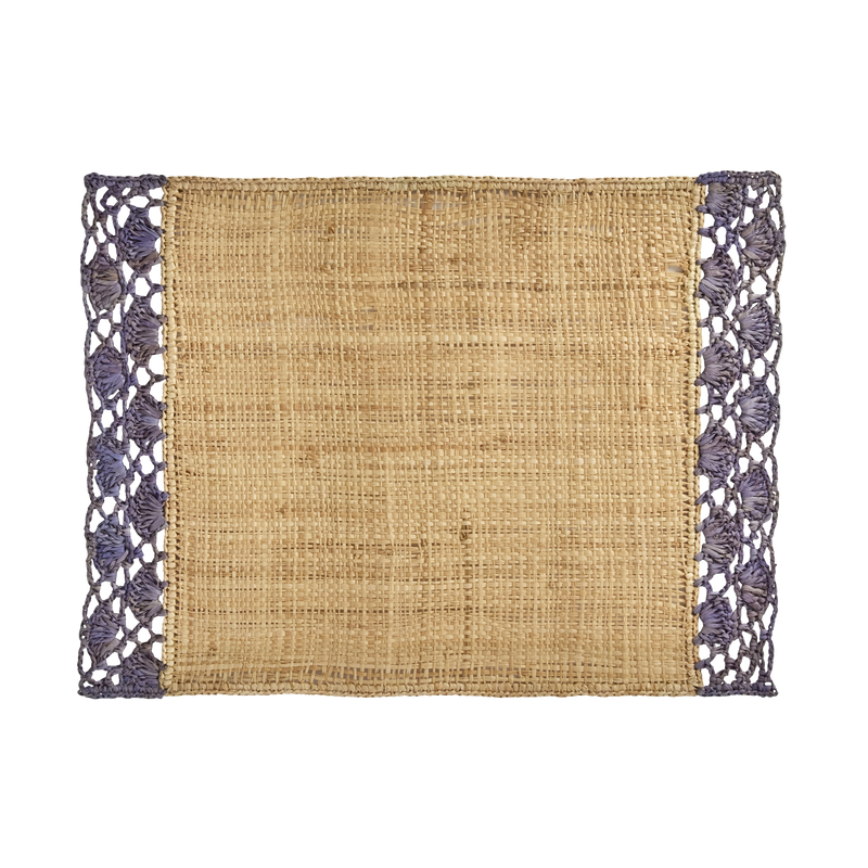 Rectangular Rafia Mantel individual - Lavanda