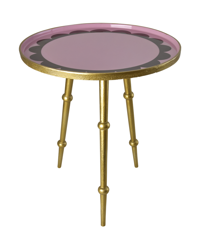 Large Round Metal Table - Pink