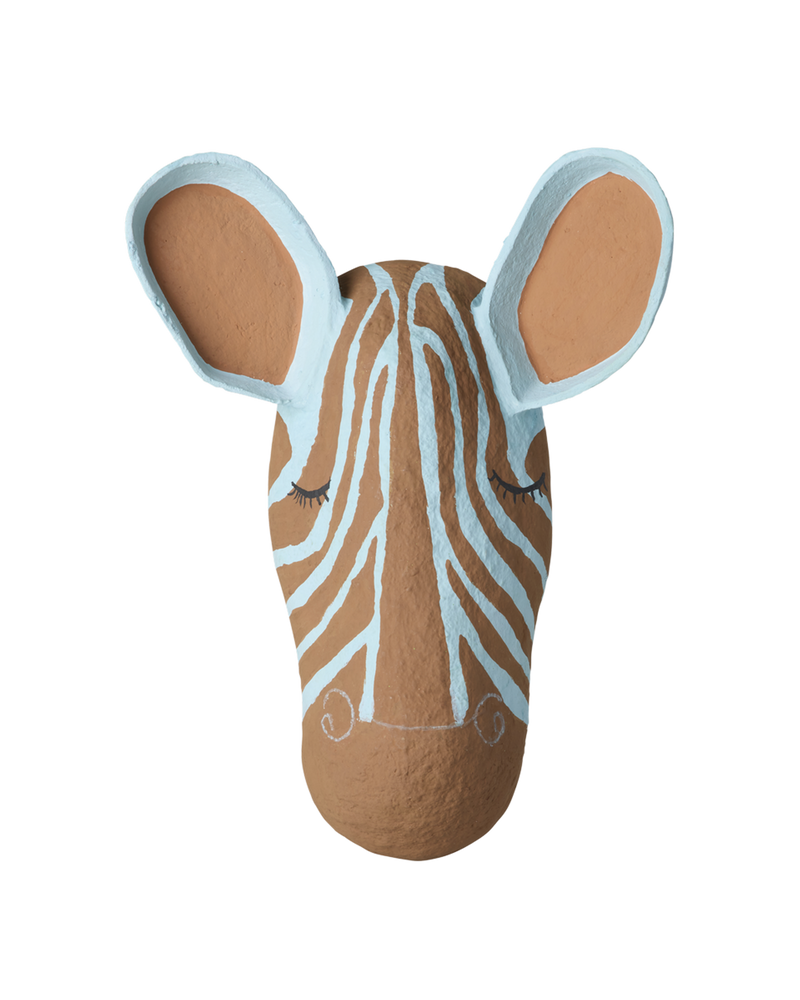 Zebra Papier-mâché Wall Decoration - Brown